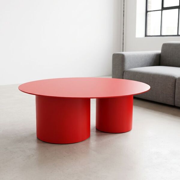 Table basse ronde beige