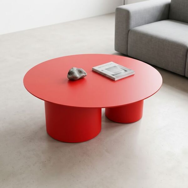 Table basse ronde beige