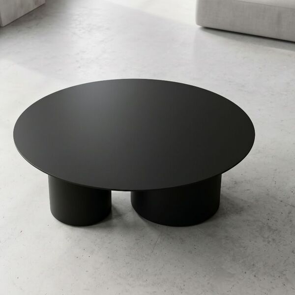Table basse ronde beige