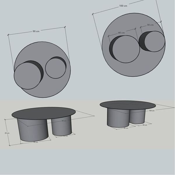 Table basse ronde beige