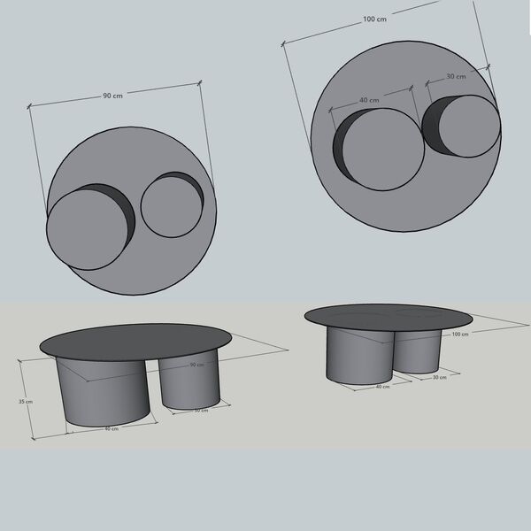 Table basse ronde industrielle