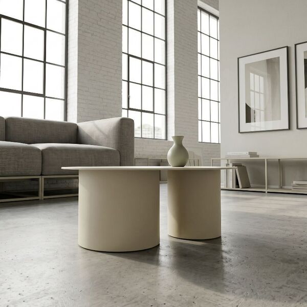 Table basse ronde industrielle
