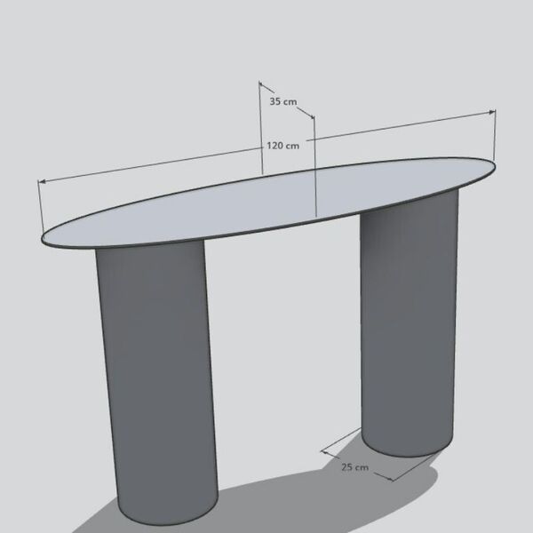 Console arrondie métal