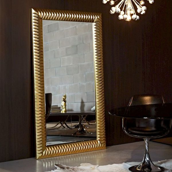 Miroir doré rectangle