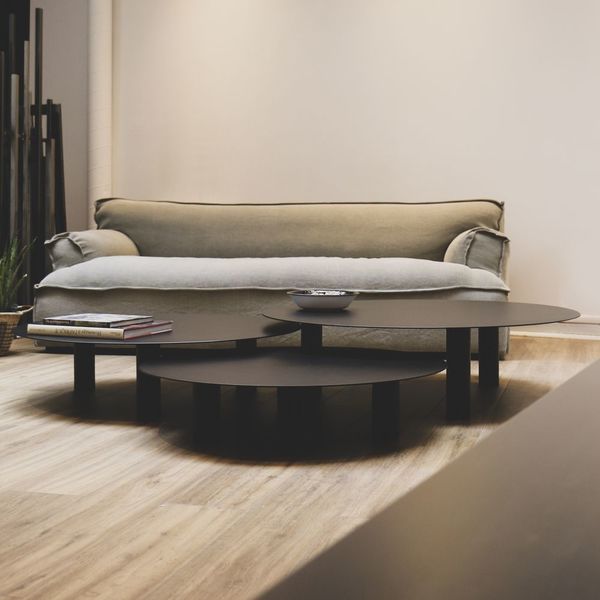 Table basse Gigogne en verre noir Table basse Gigogne en verre noir