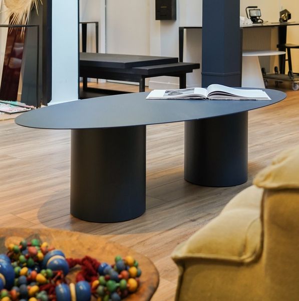 Table basse métal ovale