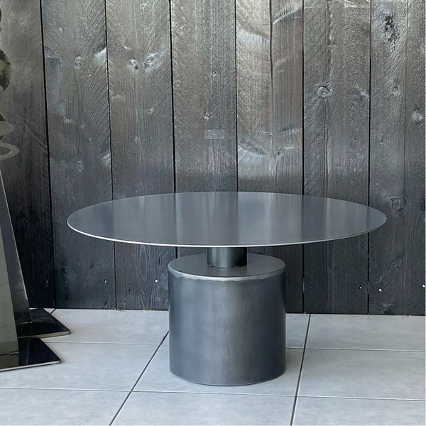 Table basse ronde style industriel