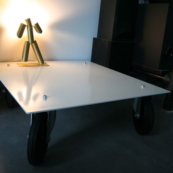 Table basse métal blanche