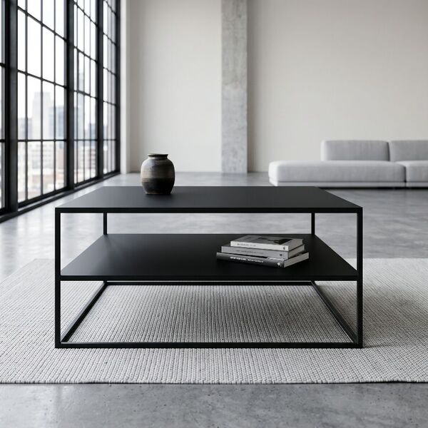table basse métal avec étagère