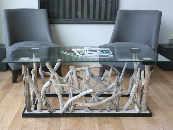 Table De Salon Blois Flotte Plateau Verre Table Basse Design
