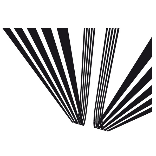 Stickers Graphiques Sticker mural bandes graphiques noires 97x140 - Stickers design