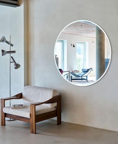 miroir rond biseauté