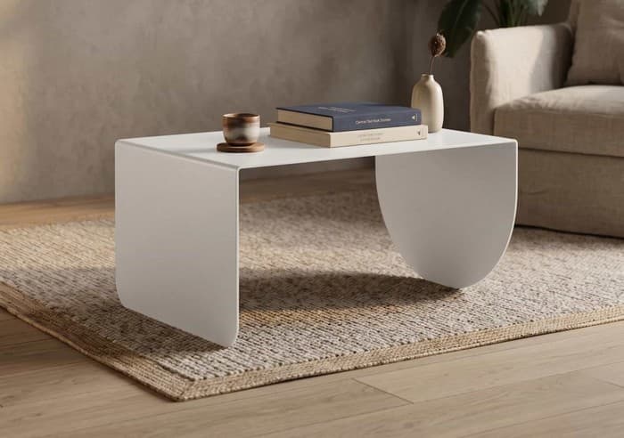 table basse reversible acier