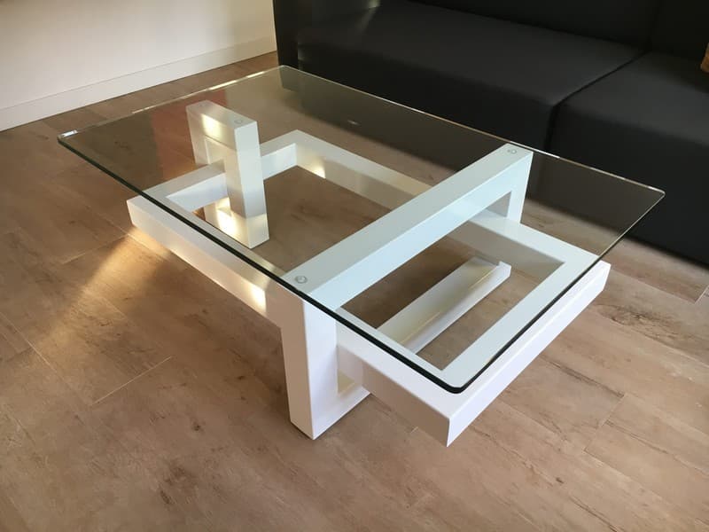 table basse verre design luxe