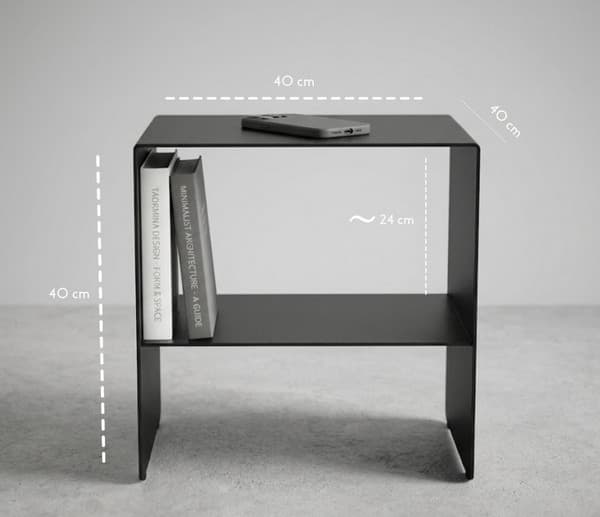 table de chevet metal dimensions