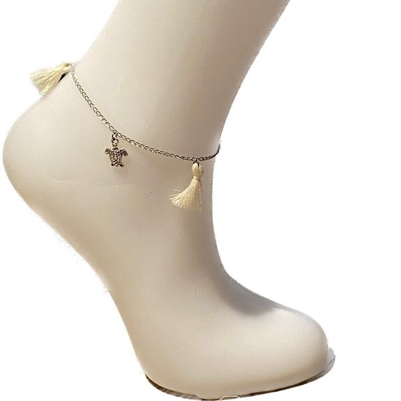 Bracelet de cheville pompon Tortue - Main Image