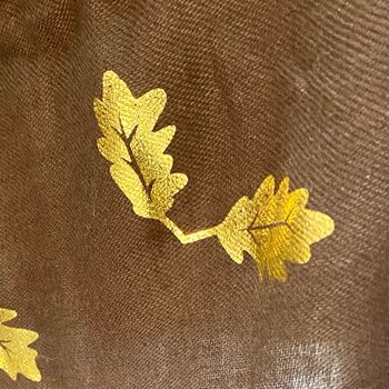 Grande écharpe carrée - Feuillage doré & nuances d'automne