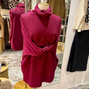 Pull Oversize Col Roulé Grande Taille