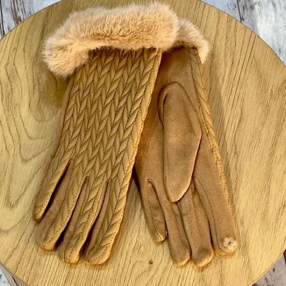 Gants Doudoune avec Fourrure