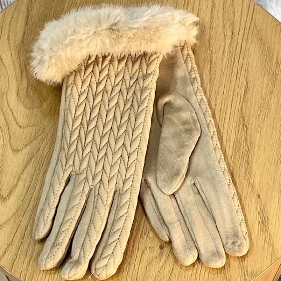 Gants Doudoune avec Fourrure