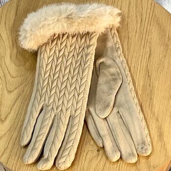 Gants Doudoune avec Fourrure