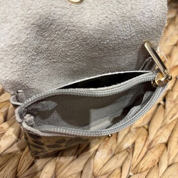 Porte-monnaie cuir motif léopard