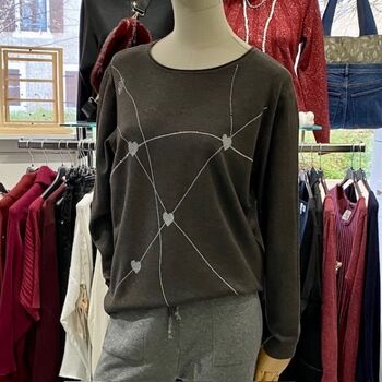 Pull fantaisie à coeurs