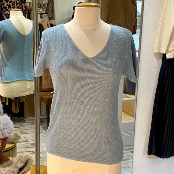 T-shirt Manches Courtes Irisé Bleu-Gris