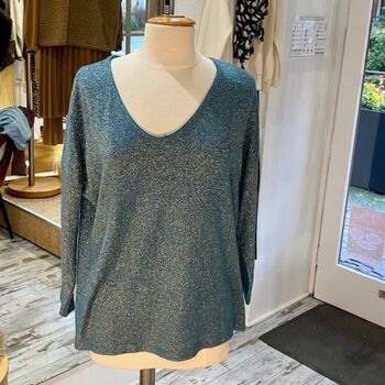 T-shirt Manches Longues Col V Irisé