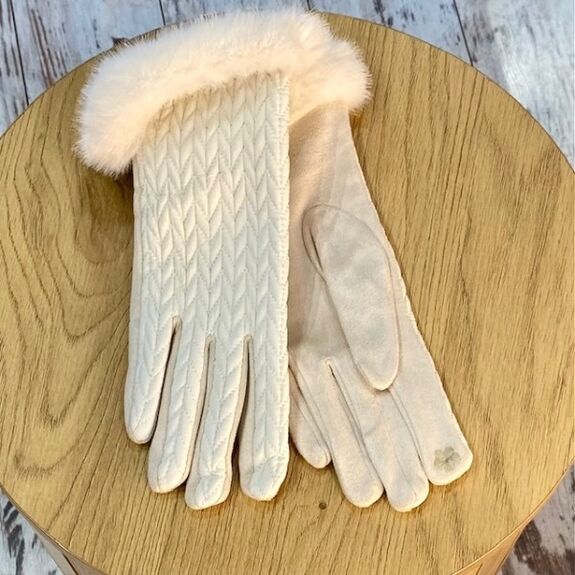 Gants Doudoune avec Fourrure