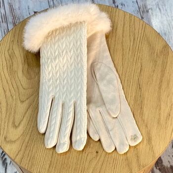 Gants Doudoune avec Fourrure