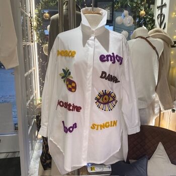 Chemise tunique brodée Peace & Positive