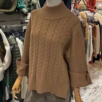 Pull large en maille chevrons