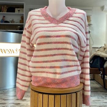 Pull court à rayures