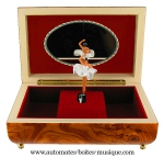 Carillon portagioie Trousselier con ballerina in movimento e meccanismo musicale tradizionale a molla di 18 note Carillon portagioie Trousselier con ballerina in movimento e meccanismo musicale tradizionale a molla di 18 note