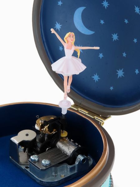 Carillon Trousselier di porcellana, metallo e resina con ballerina