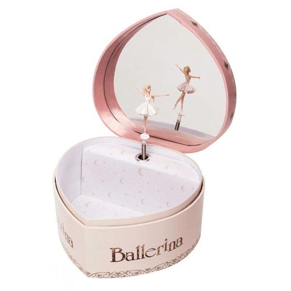 Carillon Portagioie Con Ballerina In Movimento Carillon portagioie Trousselier a forma di cuore con ballerina in