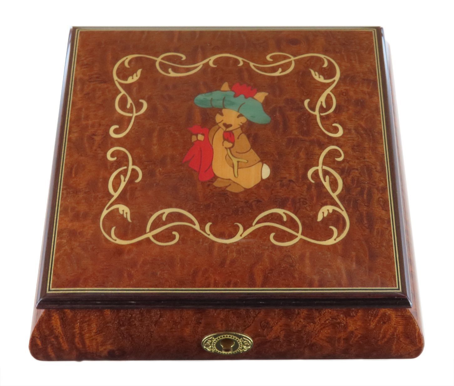 Boîte à musique/coffret musical/boîte à bijoux musicale Trousselier en bois avec Le petit prince de Saint-Exupéry et le renard tournants - Clair de lune (Claude Debussy
