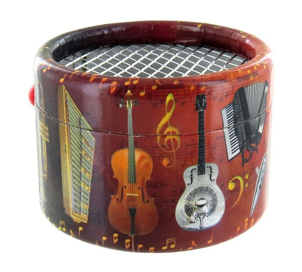 Hand-cranked music box made of cardboard, metal and resin with 18-note ...