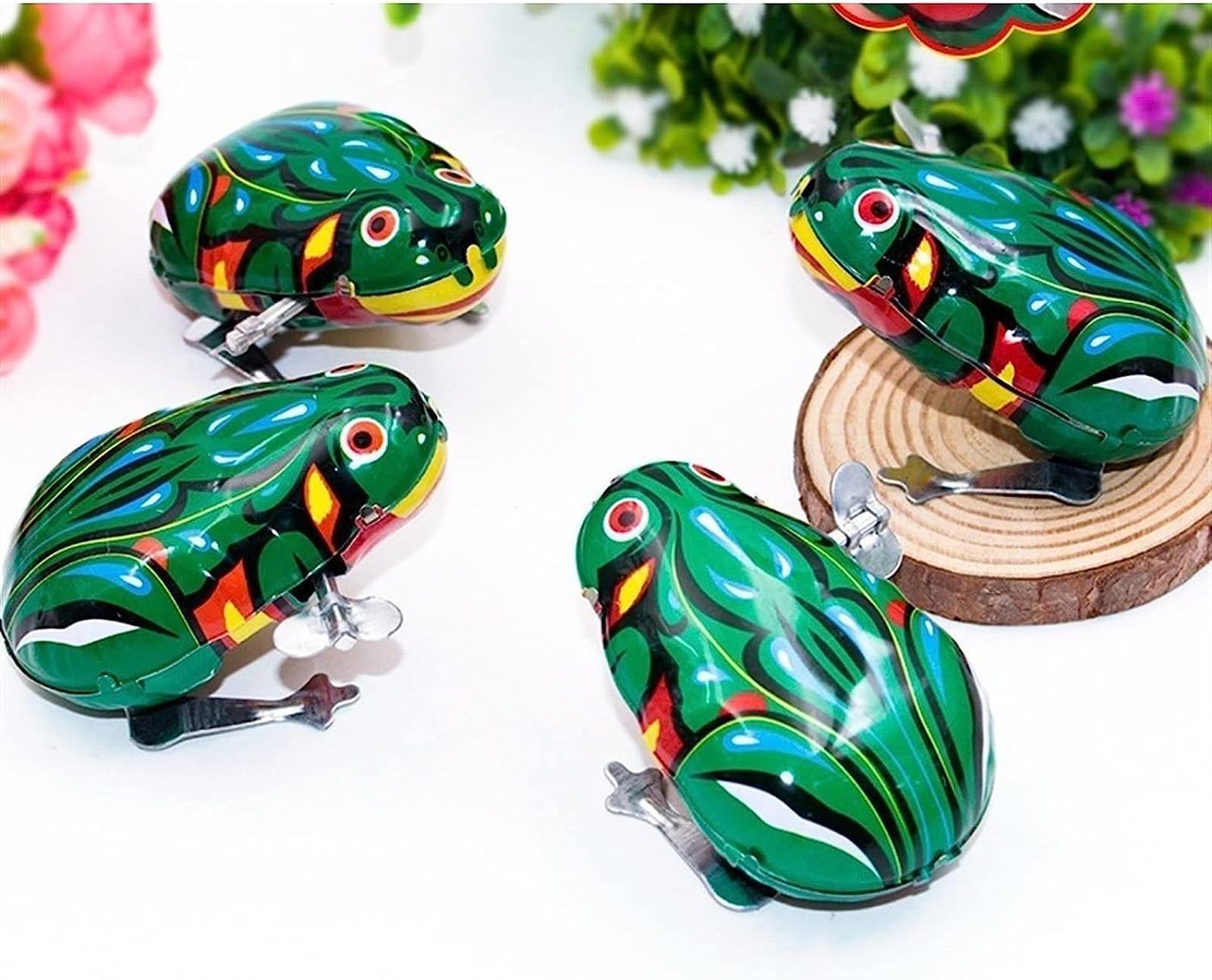 Lot De 8 Grenouilles à Remonter En Forme De Grenouille Pour