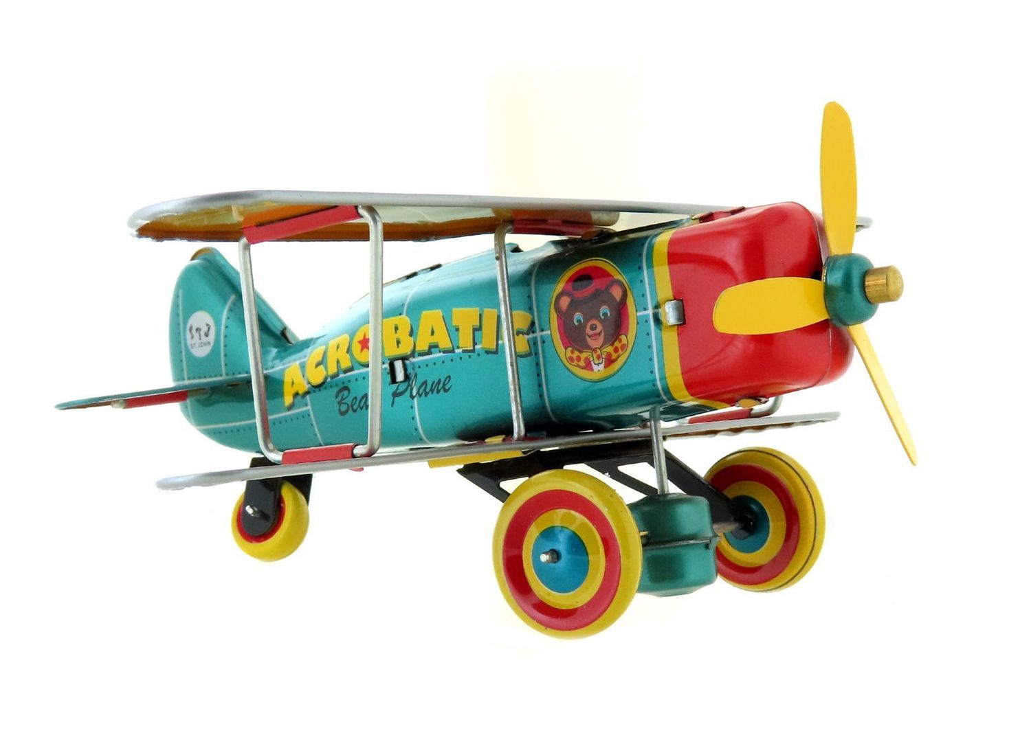 Paya - Avion Mecanique a Helice En Metal Blanc - Annee 1960/70 - Jouet