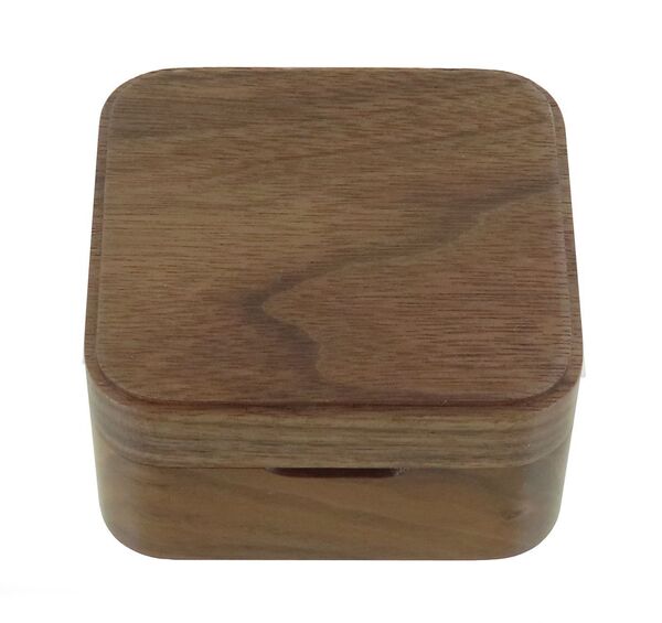 Small music box / musical box made of dark wood - Item# of this music box / musical box: BOITE-MUSIQUE-MAR02.