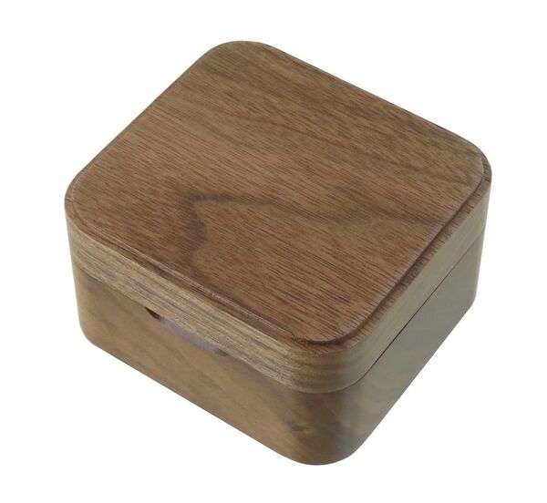 Small music box / musical box made of dark wood - Item# of this music box / musical box: BOITE-MUSIQUE-MAR02.