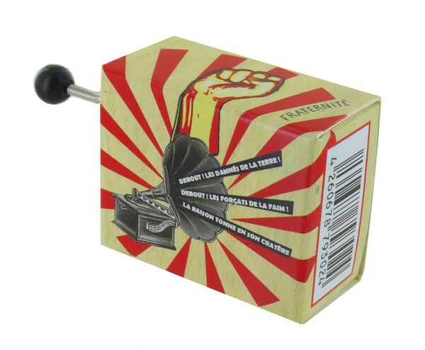 Caja de música de manivela de cartón ilustrado "Belle Lurette" - Referencia de esta caja de música de manivela: M0074.