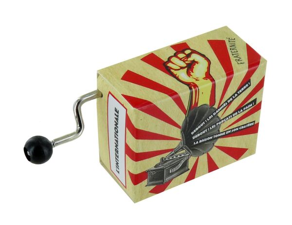 Caja de música de manivela de cartón ilustrado "Belle Lurette" - Referencia de esta caja de música de manivela: M0074.