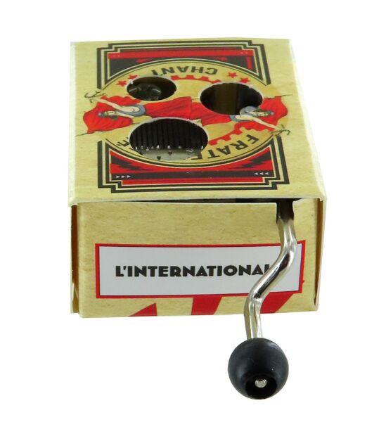 Caja de música de manivela de cartón ilustrado "Belle Lurette" - Referencia de esta caja de música de manivela: M0074.