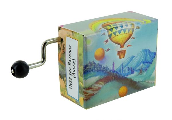 Caja de música de manivela de cartón ilustrado "Belle Lurette" - Referencia de esta caja de música de manivela: M0193.