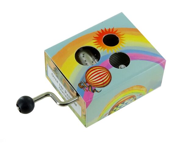 Caja de música de manivela de cartón ilustrado "Belle Lurette" - Referencia de esta caja de música de manivela: M0193.