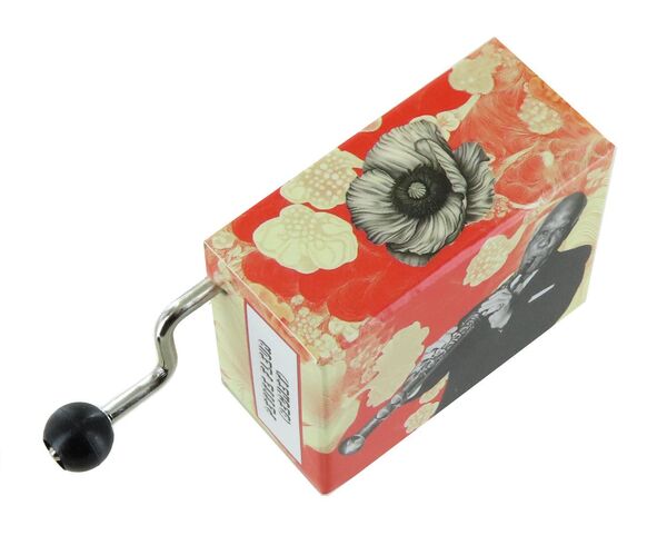 Caja de música de manivela de cartón ilustrado "Belle Lurette" - Referencia de esta caja de música de manivela: M0147.