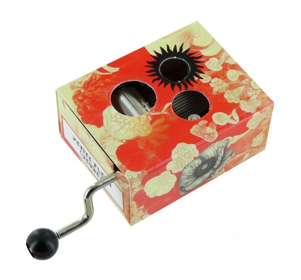 Caja de música de manivela de cartón ilustrado "Belle Lurette" - Referencia de esta caja de música de manivela: M0147.